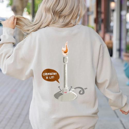 Chemistry Burner Science Lover Biology Chemistry Teacher Women's Sweatshirt Back Print - teacherstshirts.com DE