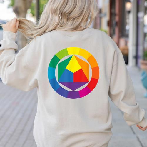 Color Wheel Palette Shirt Artist Painter Art Teacher Tshirt Women's Sweatshirt Back Print - teacherstshirts.com DE