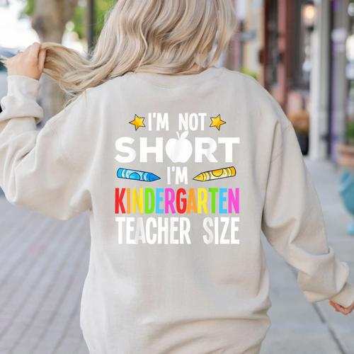 Cool Kindergarten Teacher Art For Men Women Preschool Kinder Women's Sweatshirt Back Print - teacherstshirts.com