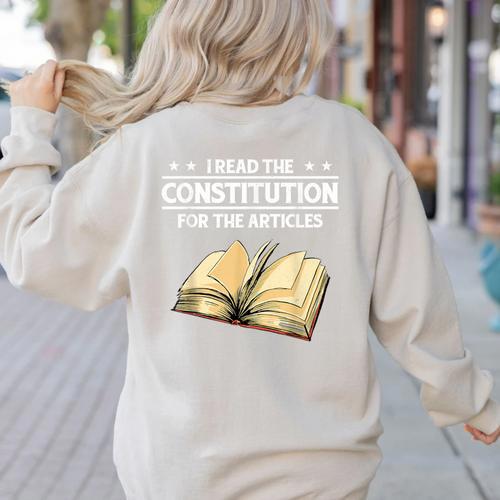 Cool History Teacher Read The Constitution For The Articles Women's Sweatshirt Back Print - teacherstshirts.com AU