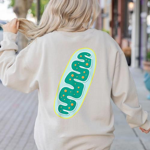 DIY Mitochondria Costume Biology Teacher Halloween Women's Sweatshirt Back Print - teacherstshirts.com