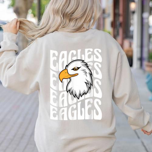 Eagles School Sports Fan Team Spirit Teacher Parent Student Women's Sweatshirt Back Print - teacherstshirts.com CA