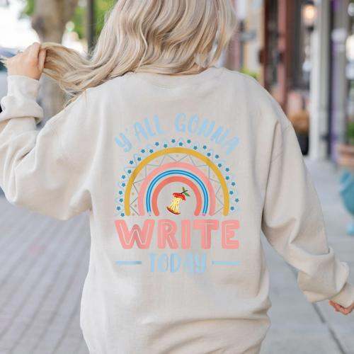 ELA English Teacher Women's Sweatshirt Back Print - teacherstshirts.com CA