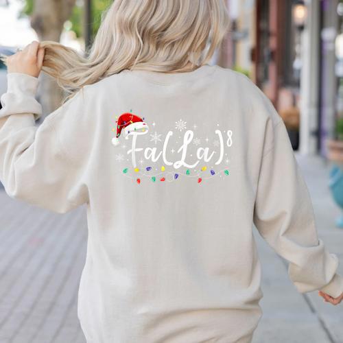 FA LA8 Christmas Santa Fa La Math Teacher Student Women's Sweatshirt Back Print - teacherstshirts.com DE