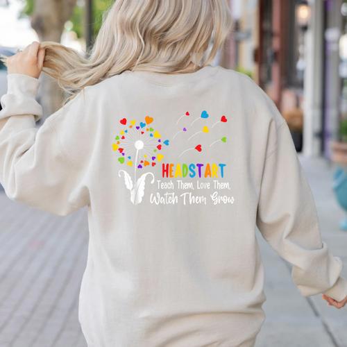 Headstart Teacher Early Childhood Educator Women's Sweatshirt Back Print - teacherstshirts.com CA