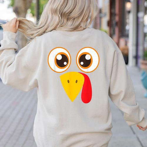 Hilarious Turkey Halloween Thanksgiving Teacher Nurse Women's Sweatshirt Back Print - teacherstshirts.com DE