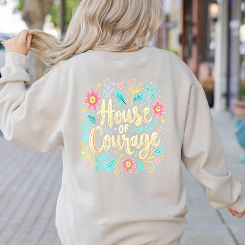House Of Courage Flowers RCA School Teacher Student Tee Women's Sweatshirt Back Print - teacherstshirts.com