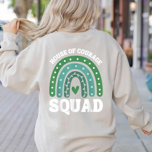 House Of Courage Squad RCA School Teacher Student Tee Women's Sweatshirt Back Print - teacherstshirts.com