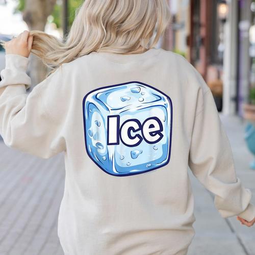 Ice Halloween Pun Costume Easy Lazy Team Group Teacher Women's Sweatshirt Back Print - teacherstshirts.com