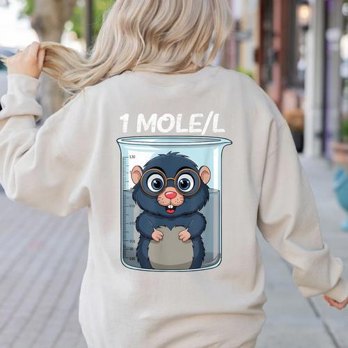 Mole Chemistry Chemist Student Science Teacher Women's Sweatshirt Back Print - teacherstshirts.com