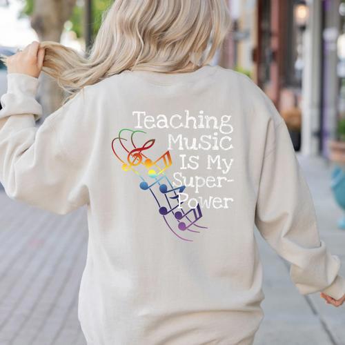 Music Teacher Women's Sweatshirt Back Print - teacherstshirts.com