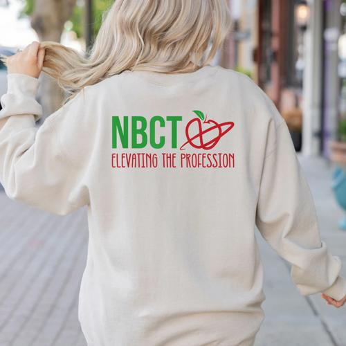 National Board Certified Teacher Minimalist Apple T-Shirt For Men Women Women's Sweatshirt Back Print - teacherstshirts.com
