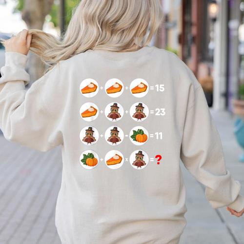 Order Of Operations Math Quiz Game Teacher Thanksgiving Women's Sweatshirt Back Print - teacherstshirts.com AU