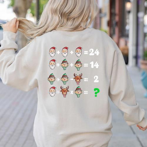 Order Of Operations Quiz Christmas Math Teacher Xmas Math Women's Sweatshirt Back Print - teacherstshirts.com AU