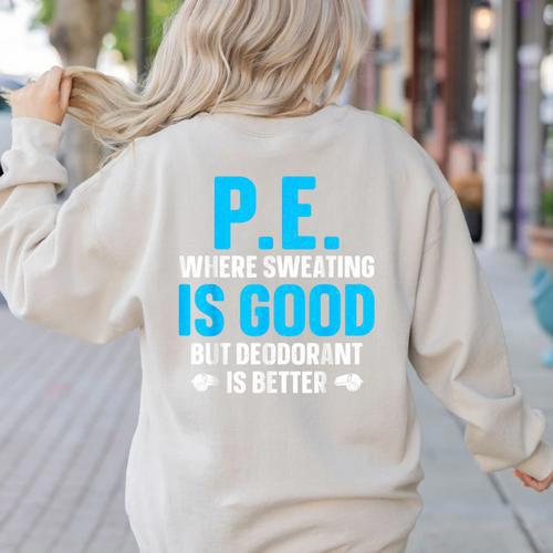 PE Teacher Art For Men Women Gym Teacher Appreciation Women's Sweatshirt Back Print - teacherstshirts.com UK