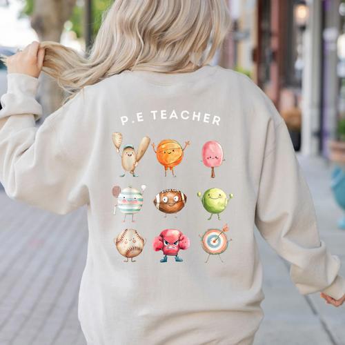 Physical Education Teacher PE Teacher Specials Back School Women's Sweatshirt Back Print - teacherstshirts.com UK