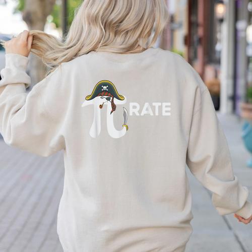 Pirate Pi Math Pie Halloween Costume Teacher Men Women Women's Sweatshirt Back Print - teacherstshirts.com UK