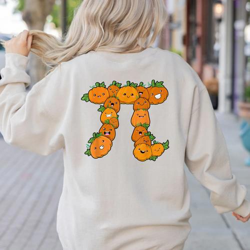 Pumpkin Pi Math Teacher Halloween Costume Geometry Women's Sweatshirt Back Print - teacherstshirts.com CA