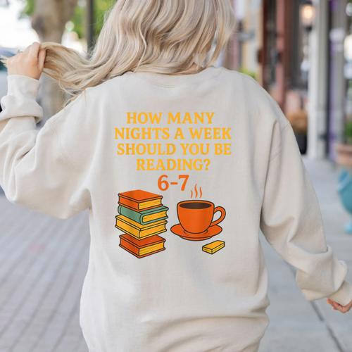 Reading 67 Meme English Teacher 6 7 Book Lover Humor Women's Sweatshirt Back Print - teacherstshirts.com