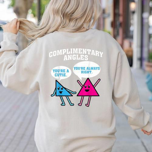 Right Acute Triangle Math Teacher Cool Geometry Women's Sweatshirt Back Print - teacherstshirts.com