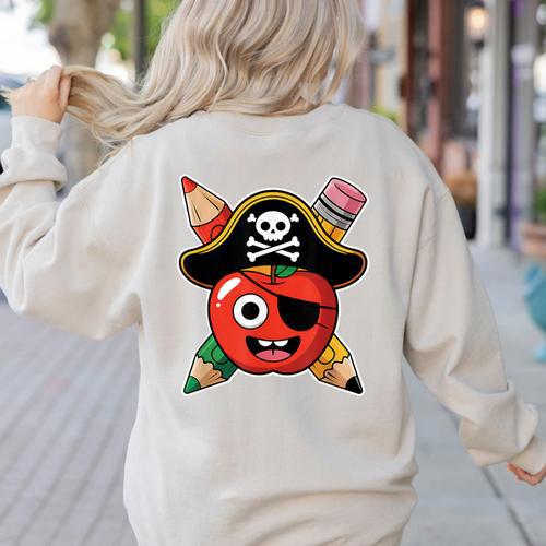 School International Talk Like A Pirate Day Pirate Teacher Women's Sweatshirt Back Print - teacherstshirts.com AU