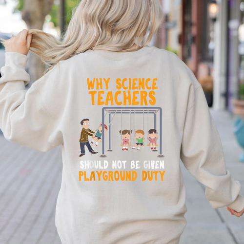 Science Physicist Chemist Teacher Vintage Women's Sweatshirt Back Print - teacherstshirts.com
