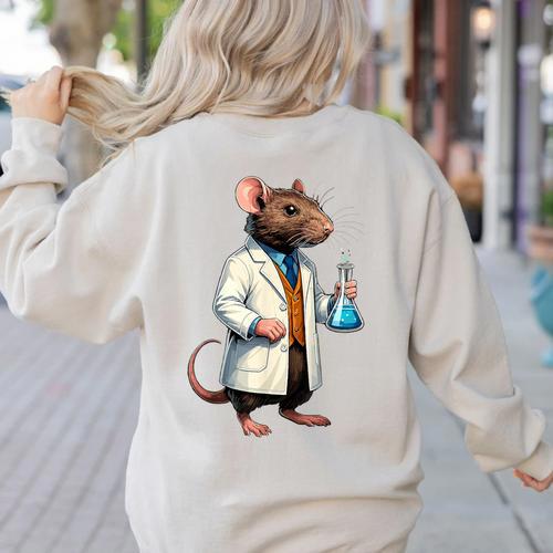 Science Rat Lab Science Scientist Mouse Teacher Chemistry Women's Sweatshirt Back Print - teacherstshirts.com