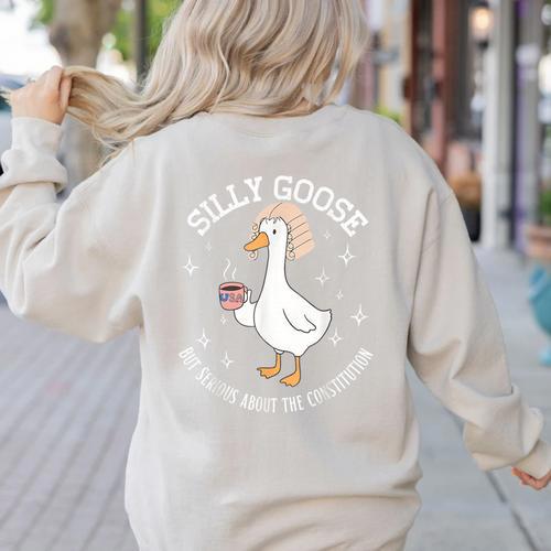 Silly Goose Constitution History Teacher Middle School Women's Sweatshirt Back Print - teacherstshirts.com AU