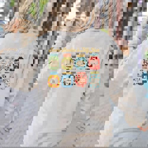 Social Studies Is My Jam History Teacher Back To School Women&#x27;s Sweatshirt Back Print - teacherstshirts.com