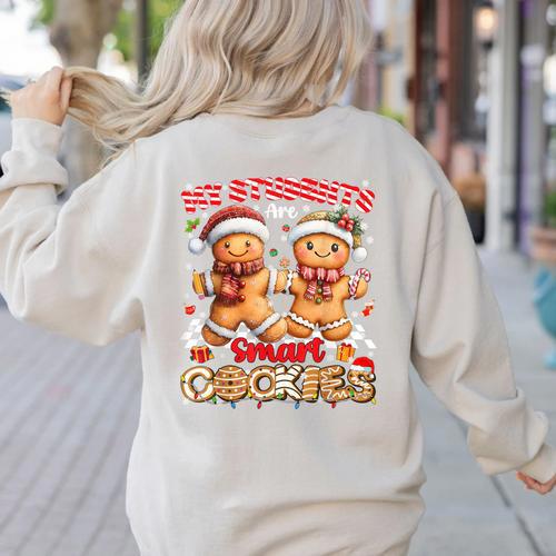 My Student Are Smart Cookies Pjs Christmas Xmas Teacher Women's Sweatshirt Back Print - teacherstshirts.com DE