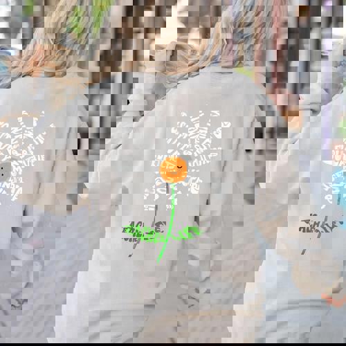 Teach Love Inspire Teachers Inspirational Flower Teachers Women&#x27;s Sweatshirt Back Print - teacherstshirts.com