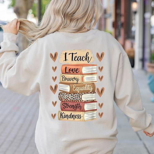 I Teach History Month Black Teacher Melanin Women's Sweatshirt Back Print - teacherstshirts.com AU