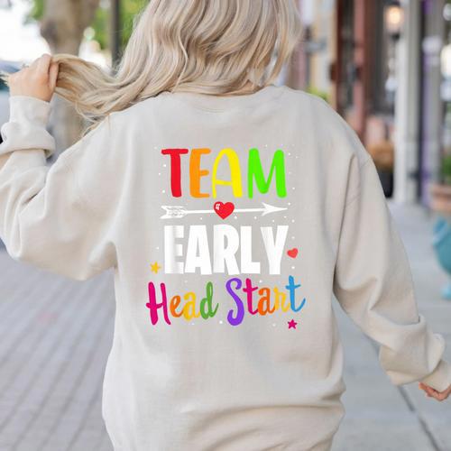 Teacher Early Childhood Education Preschool Head Start Crew Women's Sweatshirt Back Print - teacherstshirts.com