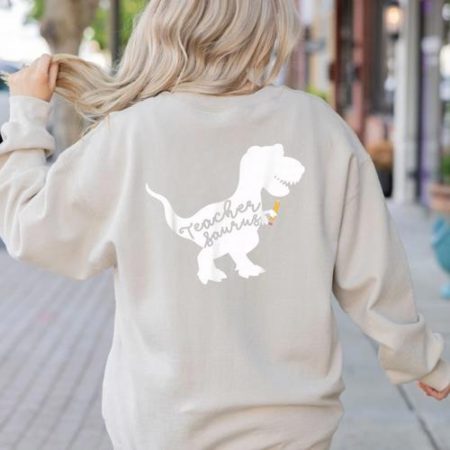 Teacher Saurus T Shirt For Men And Women Women's Sweatshirt Back Print - teacherstshirts.com AU