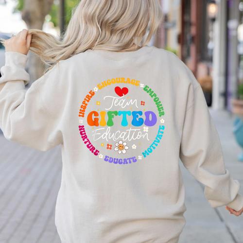 Team Ed Education Teacher Appreciation Back To School Women's Sweatshirt Back Print - teacherstshirts.com CA