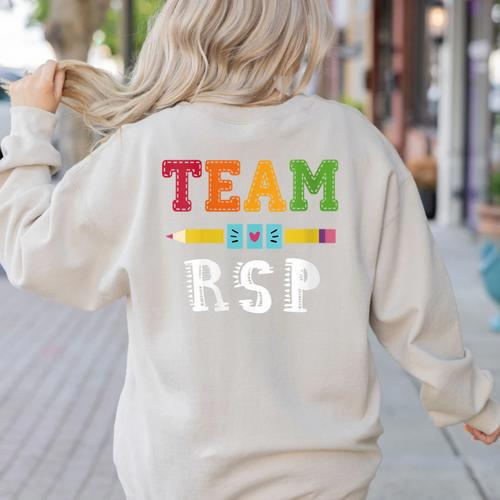 Team RSP RSP Teacher Kindergarten Teacher Women's Sweatshirt Back Print - teacherstshirts.com AU