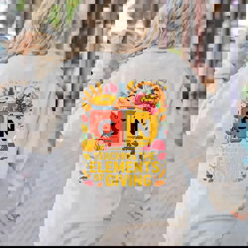 Thanksgiving 67 Meme Science Teacher Periodic Table Women Women&#x27;s Sweatshirt Back Print - teacherstshirts.com