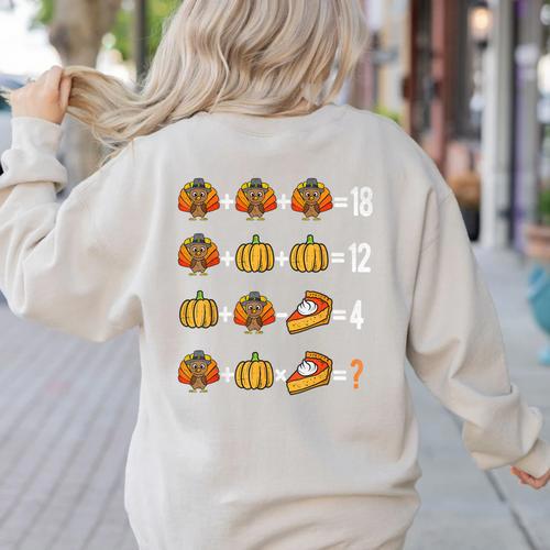 Thanksgiving Order Of Operations Thanksgiving Math Teacher Women's Sweatshirt Back Print - teacherstshirts.com DE