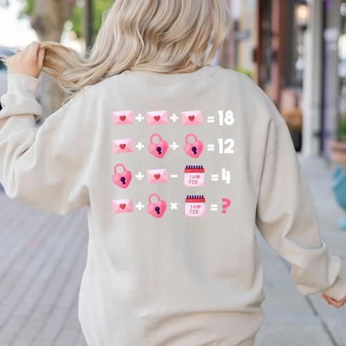 Valentines Day Order Of Operations Valentines Math Teacher Women's Sweatshirt Back Print - teacherstshirts.com AU