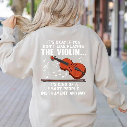 Violin Player Costume For Men Women Violin Teacher Violinist Women's Sweatshirt Back Print - teacherstshirts.com CA