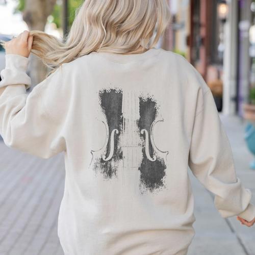 Violin Player Instrument Music Teacher Musical Violinist Women's Sweatshirt Back Print - teacherstshirts.com DE