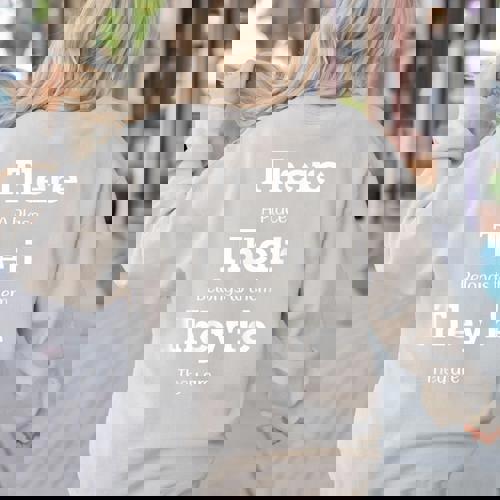 Vocabulary Police Their There They&#x27;Re English Teacher Women&#x27;s Sweatshirt Back Print - teacherstshirts.com