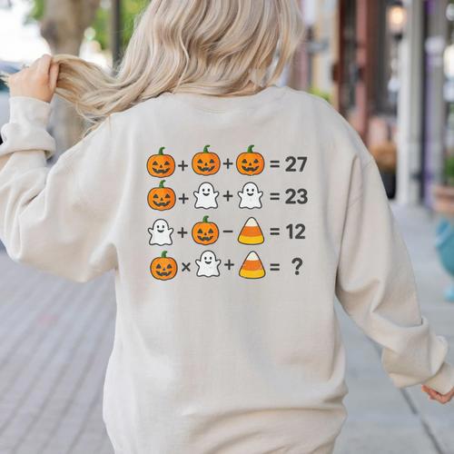 67 Order Operations Math Teacher Halloween Costume Math Fun Women's Sweatshirt Back Print - teacherstshirts.com