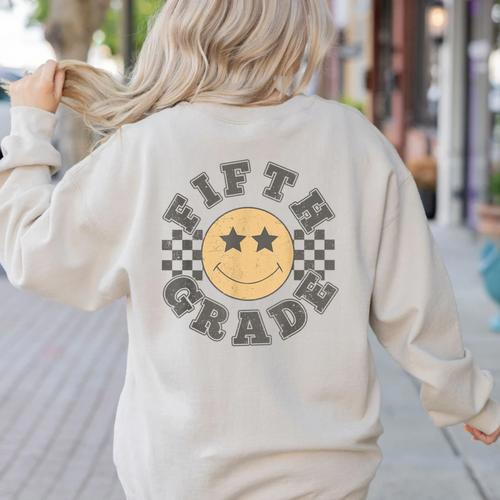 Fifth Grade Teacher First Day Of 5th Grade Back To School Women's Sweatshirt Back Print - teacherstshirts.com AU