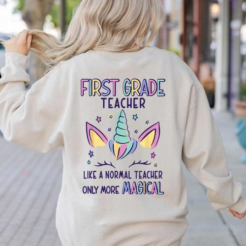 First Grade Teacher Definition Women's Sweatshirt Back Print - teacherstshirts.com AU