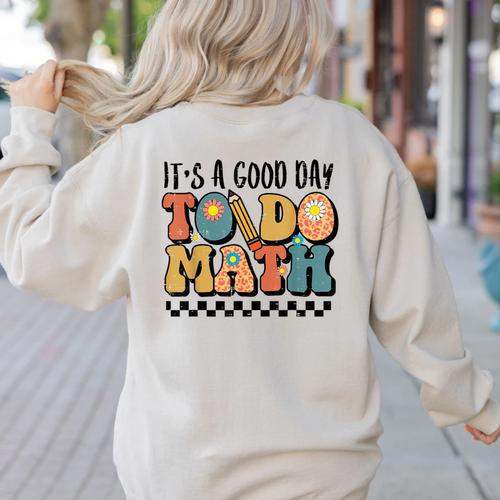 Good Day To Do Math Teacher Vintage Groovy Nerd Women Men Women's Sweatshirt Back Print - teacherstshirts.com UK
