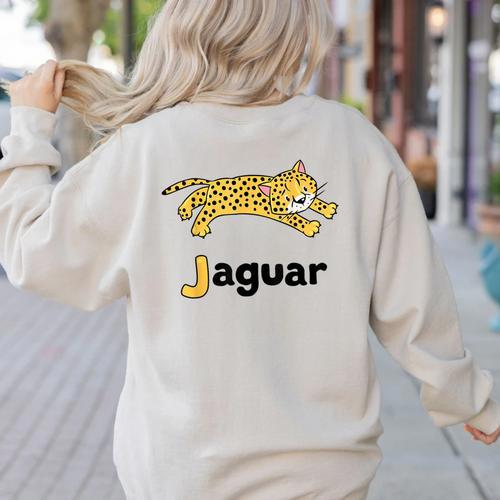 J Is For Jaguar ABC Alphabet T-Shirt For Teachers Students Women's Sweatshirt Back Print - teacherstshirts.com AU