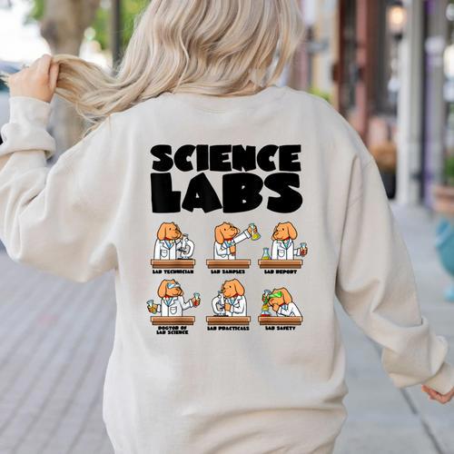 Labrador Retriever Science Labs Dog Lover Teacher Women's Sweatshirt Back Print - teacherstshirts.com AU