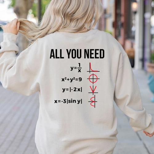 Math Graphs Mathematics Math Teacher Women's Sweatshirt Back Print - teacherstshirts.com