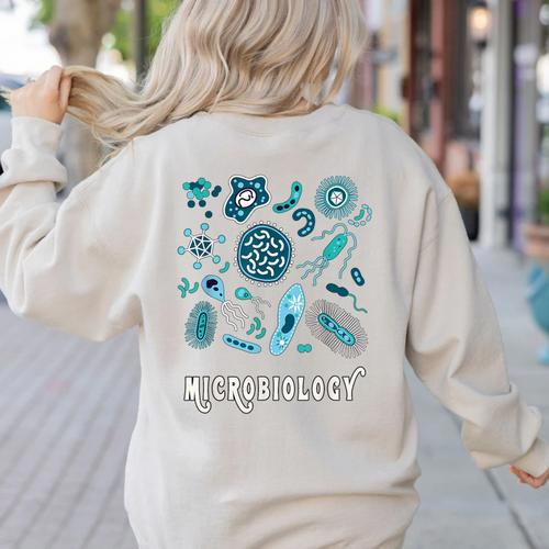 Microbiology Teacher Science Instructor Tee Shirt For Men Women Women's Sweatshirt Back Print - teacherstshirts.com